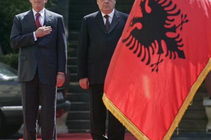 george bush visit to albania